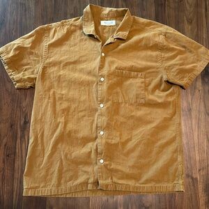 Madewell Medium Brown Camp Short Sleeve Button up.